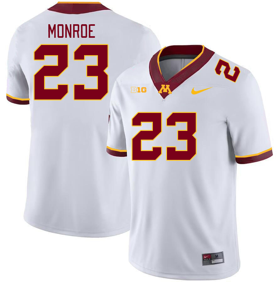 Men #23 Garrison Monroe Minnesota Golden Gophers College Football Jerseys Stitched-White